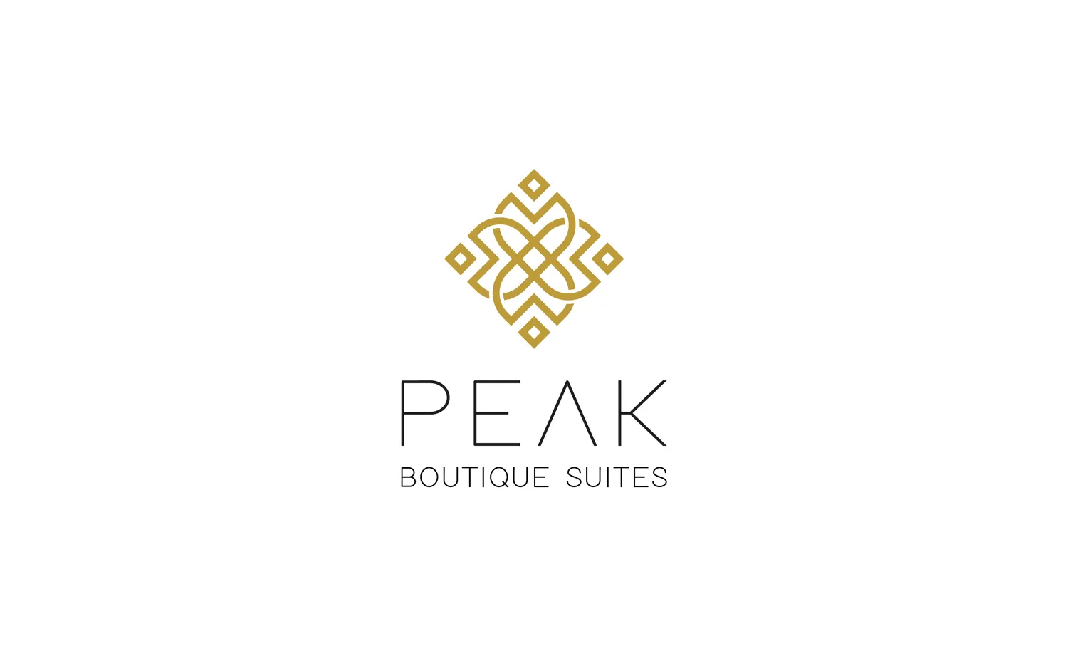 המיתוג של PEAK Boutique Suites: הלוגו על רקע לבן
