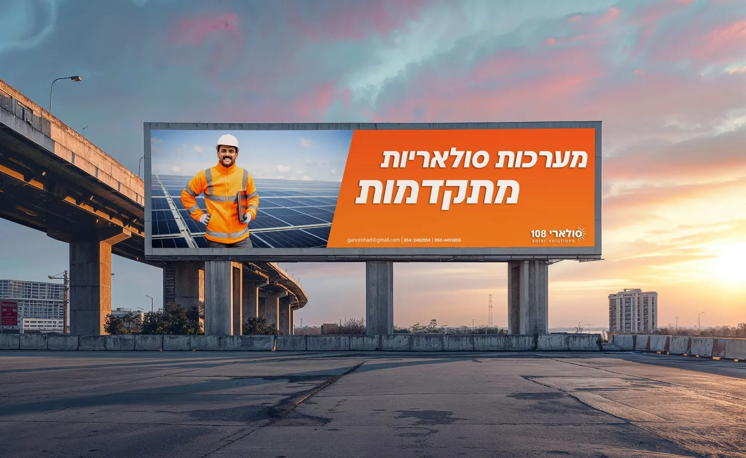 המיתוג של סולארי 108: שלט חוצות על גשר