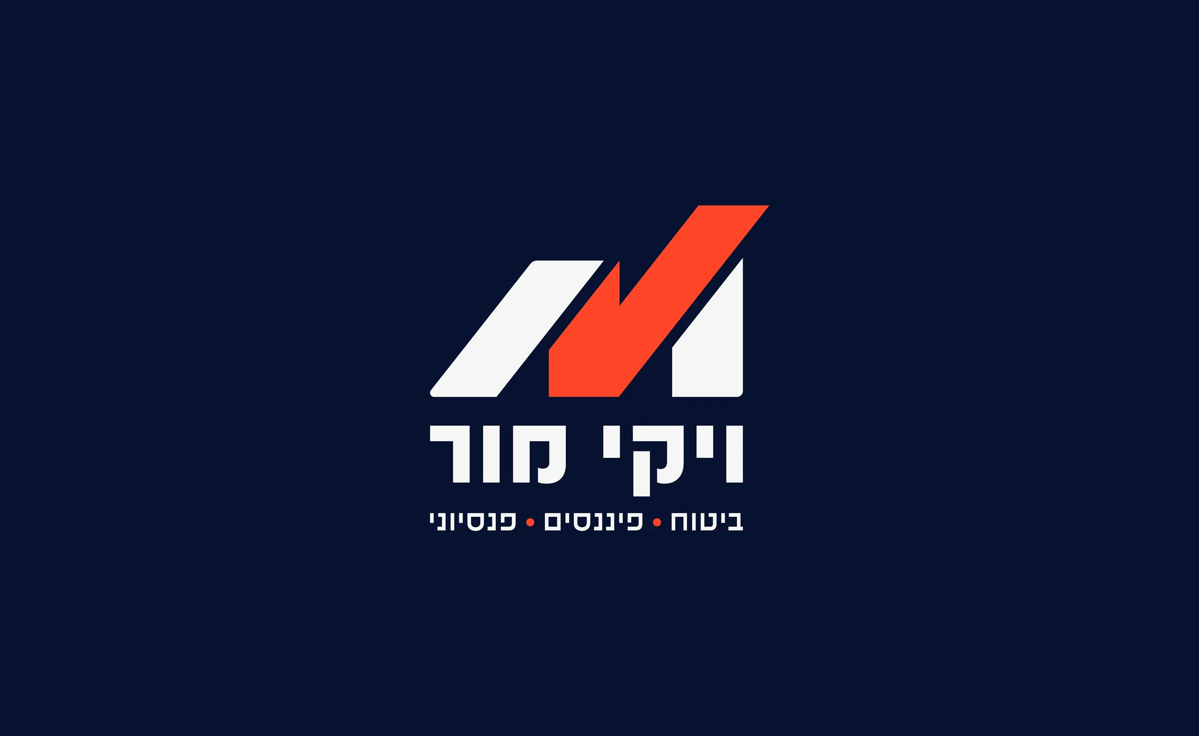 המיתוג של ויקי מור: הלוגו על רקע כחול כהה